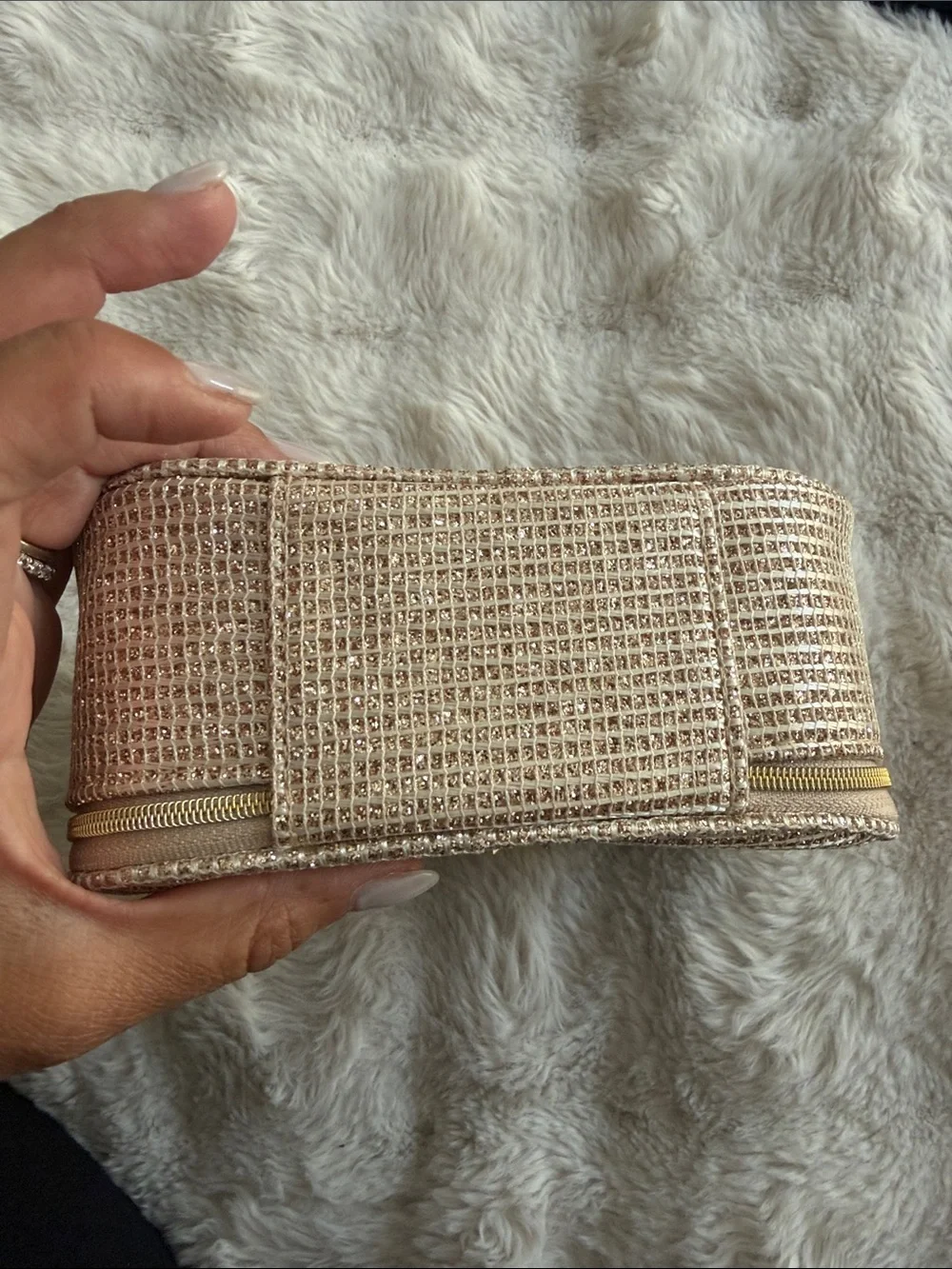 Dior Gold Mesh Cosmetic Case with Star Zip Pulls